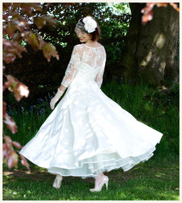 Fifties style wedding dress Baroque Couture Derbyshire
